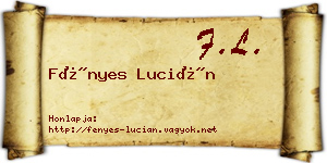 Fényes Lucián névjegykártya